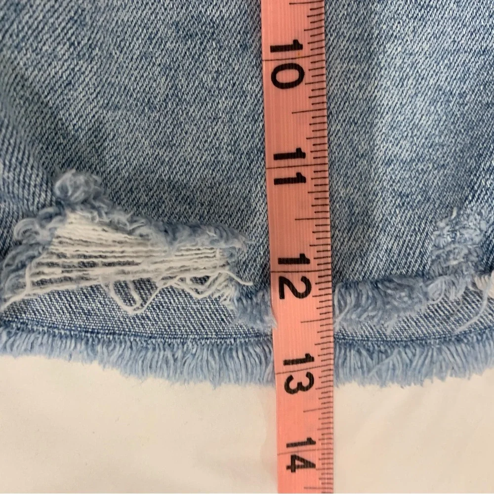 JUST USA distress fray cut off denim shorts women’s size size 10 LARGE - Picture 12 of 15